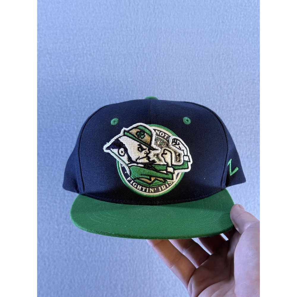 Notre Dame Fighting Irish Hat Cap Snap Back Patch Blue NCAA Football Zephyr